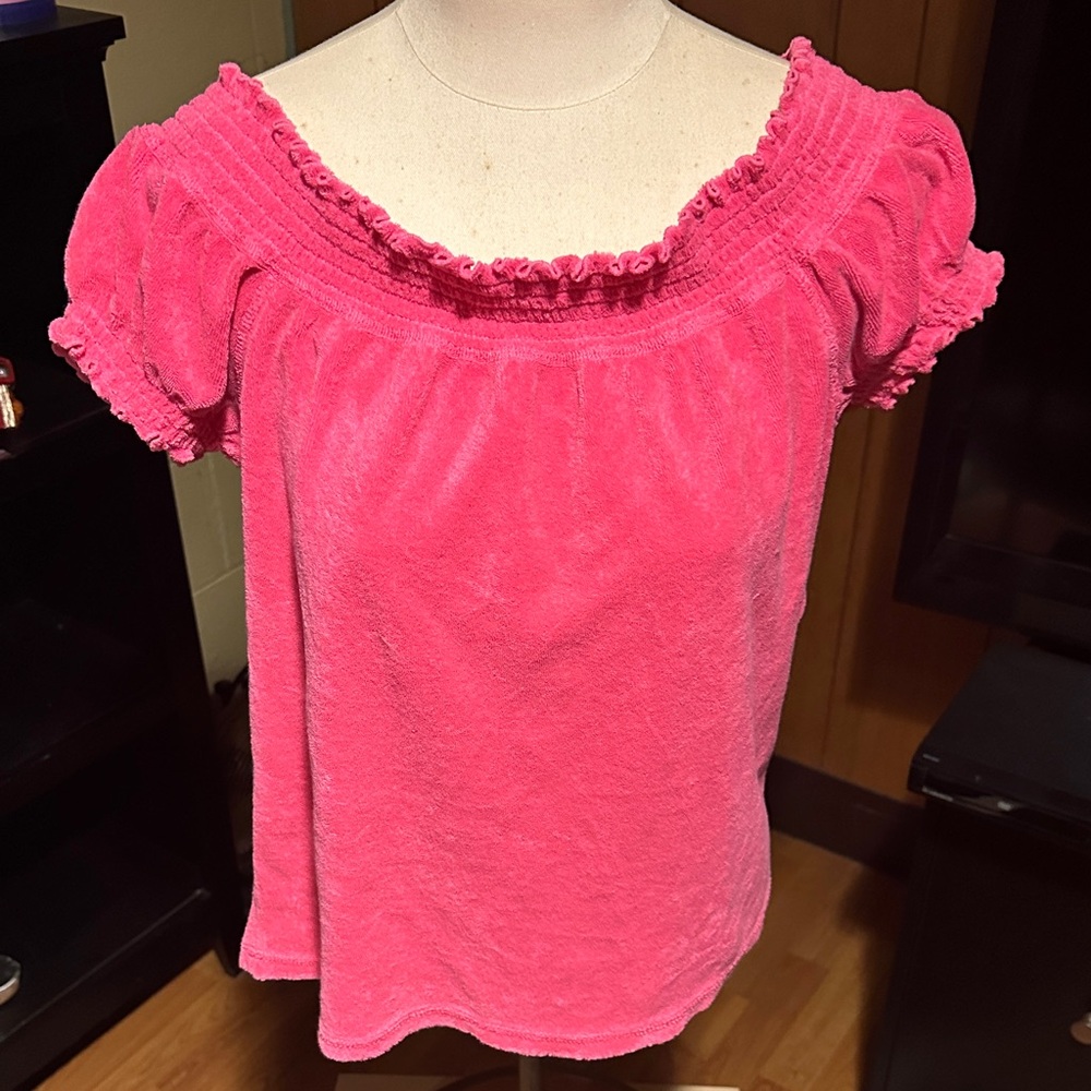 Juicy Couture Vibrant Pink Off-Shoulder Blouse
